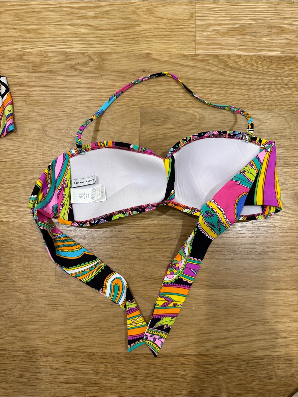 Colorful Patterned Bandeau Bikini Tops only - Set of 2 - Picture 2 of 5